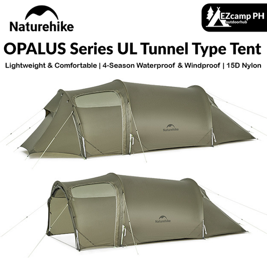 Naturehike OPALUS Series UL Tunnel Type Tent 2-3 Person 4 Season Large Ultralight Hiking Backpacking Outdoor Camping Waterproof 15D 20D Nylon Silicone Tear Resistant Material