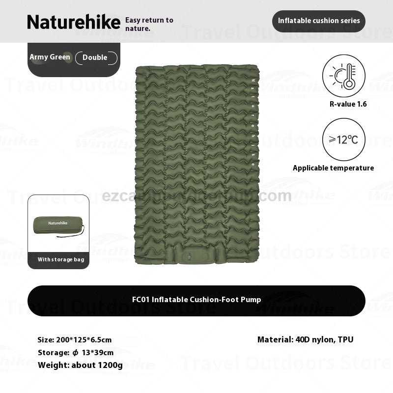 Naturehike F01 Air Bed Mattress Multipurpose Thickened Single Double Sleeping Bed Ultralight Inflatable Camping Mat Waterproof Outdoor Travel