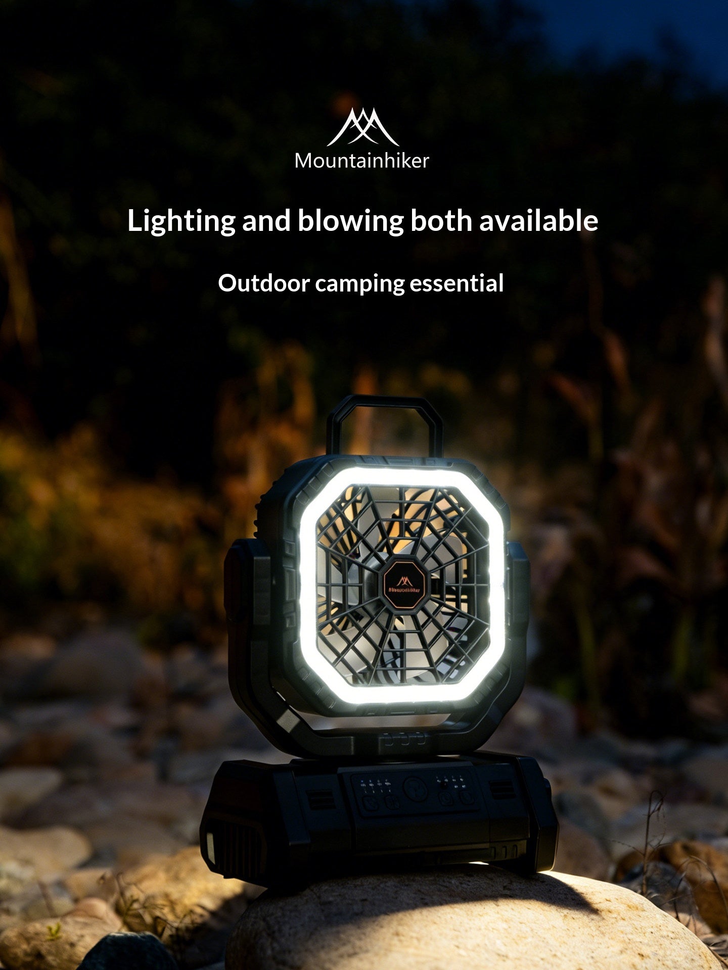 Mountainhiker Cybertron Fan v3 Portable Multipurpose Oscillating Fan Outdoor Camping 20000mAh Battery USB C Charging With Lamp Light Rugged With Wireless Remote Charging About 4-6 Hours ABS PC
