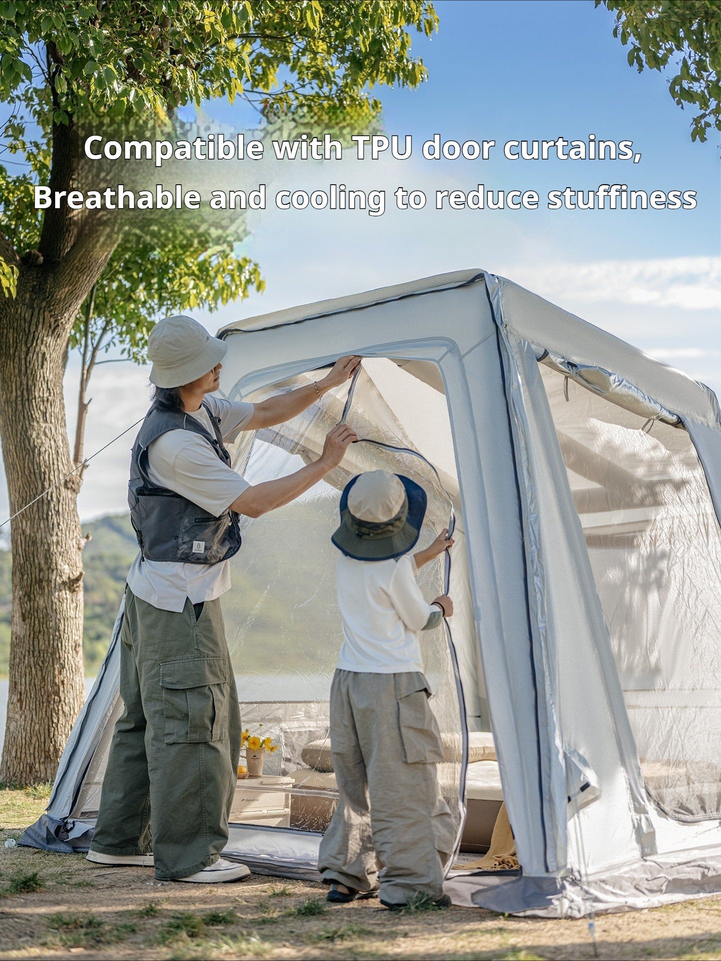 Naturehike AIR FL 6.0 / 3.0 Air Inflatable Tent 2-4 Persons Fast Build Modular Multiple Setting PVC Air Poles Waterproof Sunscreen Outdoor Camping