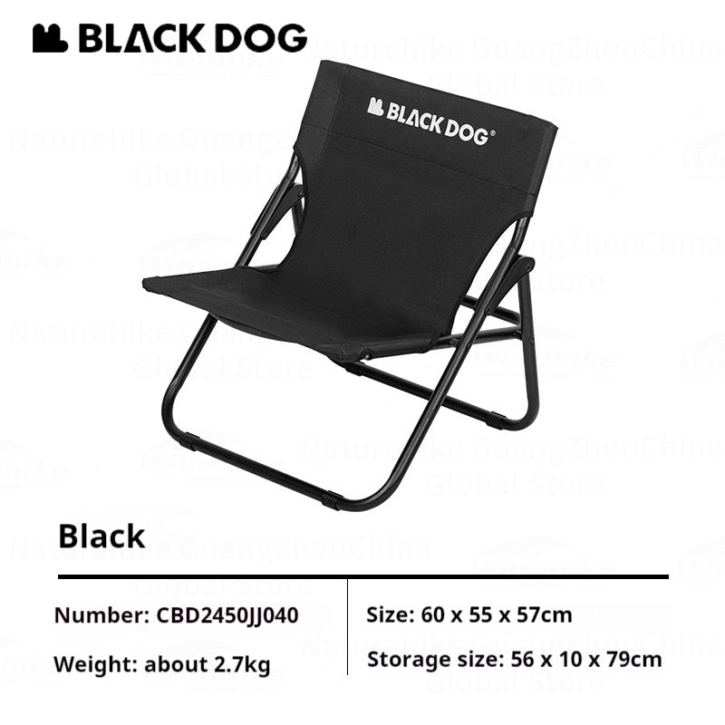 Blackdog Camping Folding Chair Portable Lightweight Moon Chair Lounger 600D Double Layer Oxford Cloth Carbon Steel Fishing Bonfire Beach Chair Outdoor