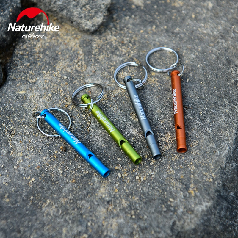 Naturehike Portable Aluminum Alloy Emergency Survival Whistle Hanging Keychain Short and Long Key Chain Pito Camping Outdoor Hiking Mountaineering