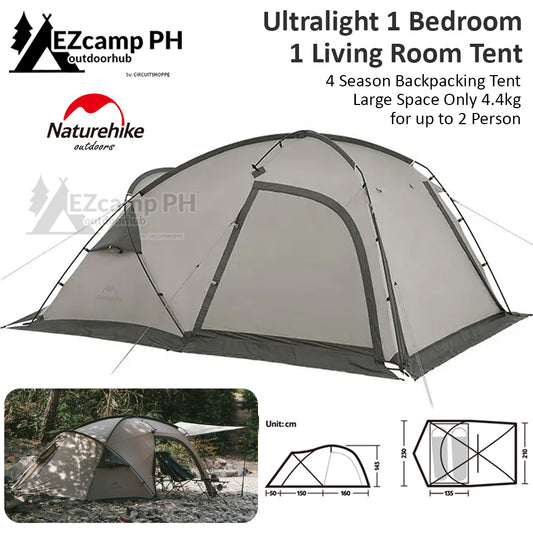 Naturehike Ultralight 1 Bedroom 1 Living Room Hiking Backpacking 4 Season Portable Camping Tent 2 Person Waterproof Windproof Large Space Only 4.4kg