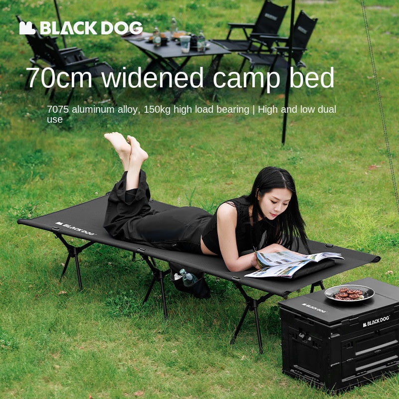 BLACKDOG Black Folding Bed Outdoor Ultralight Portable High Low