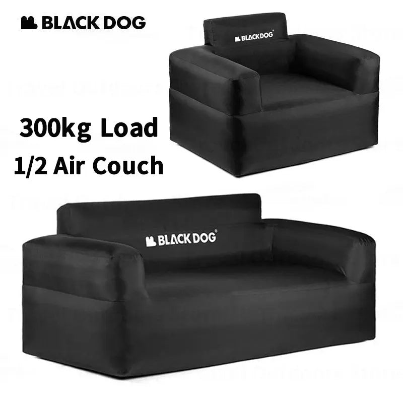 BLACKDOG by Naturehike Automatic Air Inflatable Black Camping Double Portable Sofa Bed 45cm Height up to 300kg Max Load Built-in Electric Air Pump USB C Rechargeable Outdoor Beach Picnic Waterproof Lazy Chair Black Dog Nature Hike