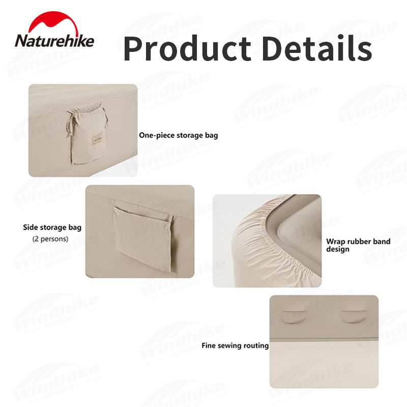 Naturehike Portable Cotton Air Cushion Bedspread Keep Out Dust All Cotton Breathable Mattress Cover Inflatable Bed Cover (Air Mat Not Included)