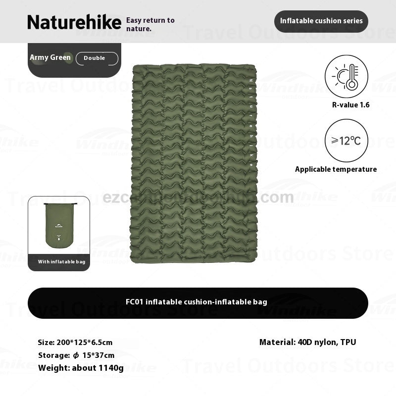 Naturehike F01 Air Bed Mattress Multipurpose Thickened Single Double Sleeping Bed Ultralight Inflatable Camping Mat Waterproof Outdoor Travel