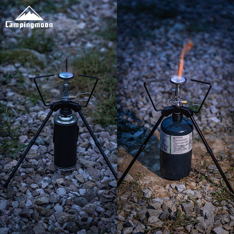 Campingmoon Portable Camping Stove Tripod Stand Aluminum Alloy Gas Canister Support Rack Bracket