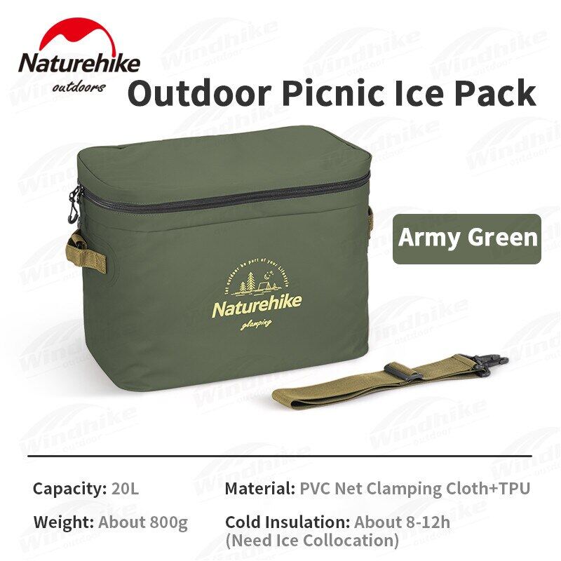 Naturehike Outdoor Picnic Ice Pack 12L 20L Big Capacity PVC Thermal Insulation Cooler 800g Portable Ultralight Travel Camping Food Drink Storage Bag