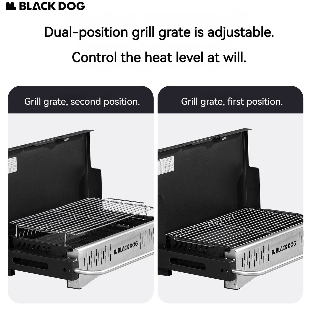 Blackdog Portable Folding Charcoal Grill 2 Sizes BBQ Tabletop Adjustable Camping Stove Outdoor