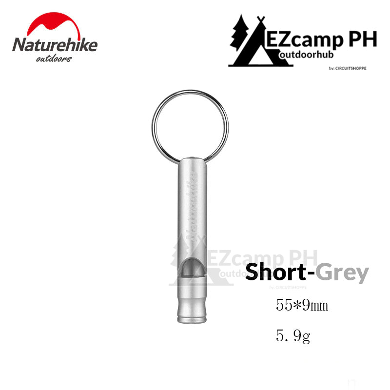 Naturehike Portable Aluminum Alloy Emergency Survival Whistle Hanging Keychain Short and Long Key Chain Pito Camping Outdoor Hiking Mountaineering