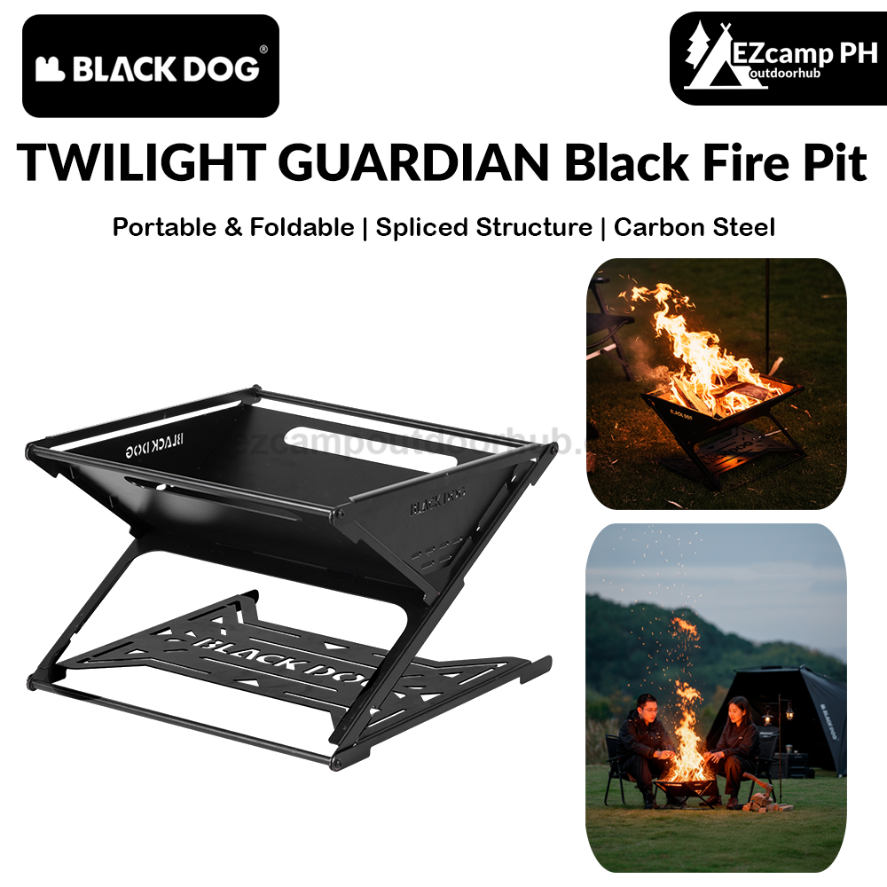 Blackdog TWILIGHT GUARDIAN Black Fire Pit Portable Multipurpose Folding Firewood Large Burner Bonfire Rack Platform Splicing Structure Outdoor Camping