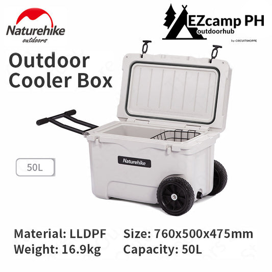 Naturehike Outdoor Rotomolded Premium Cooler ICE Chest Storage Box 50L | 25L Rotomolding Camping Chiller Cold up to 80H Camp Picnic Food Grade LLDPE Nature Hike