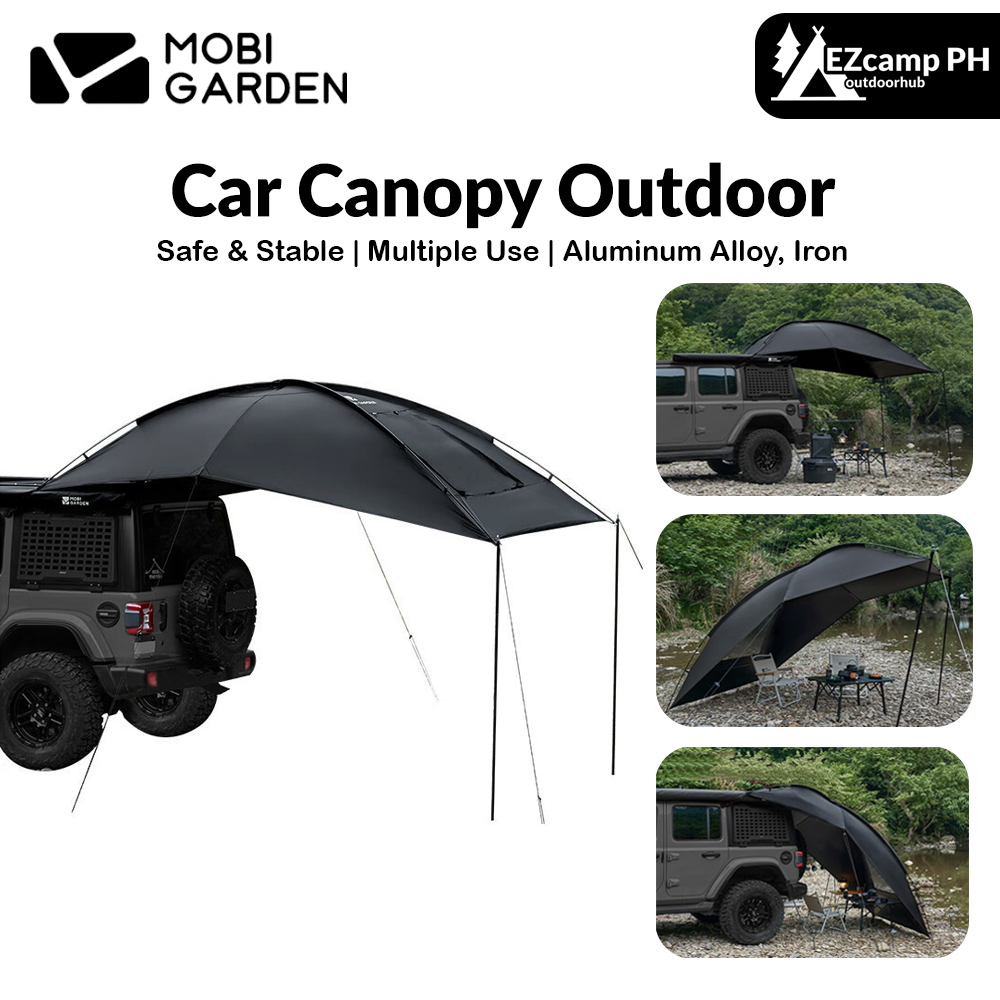 MOBI GARDEN Car Canopy Outdoor Portable Lightweight Convenient Black Advance Car Rear Canopy Car Side Tent Car Tail Tent Waterproof Sunscreen