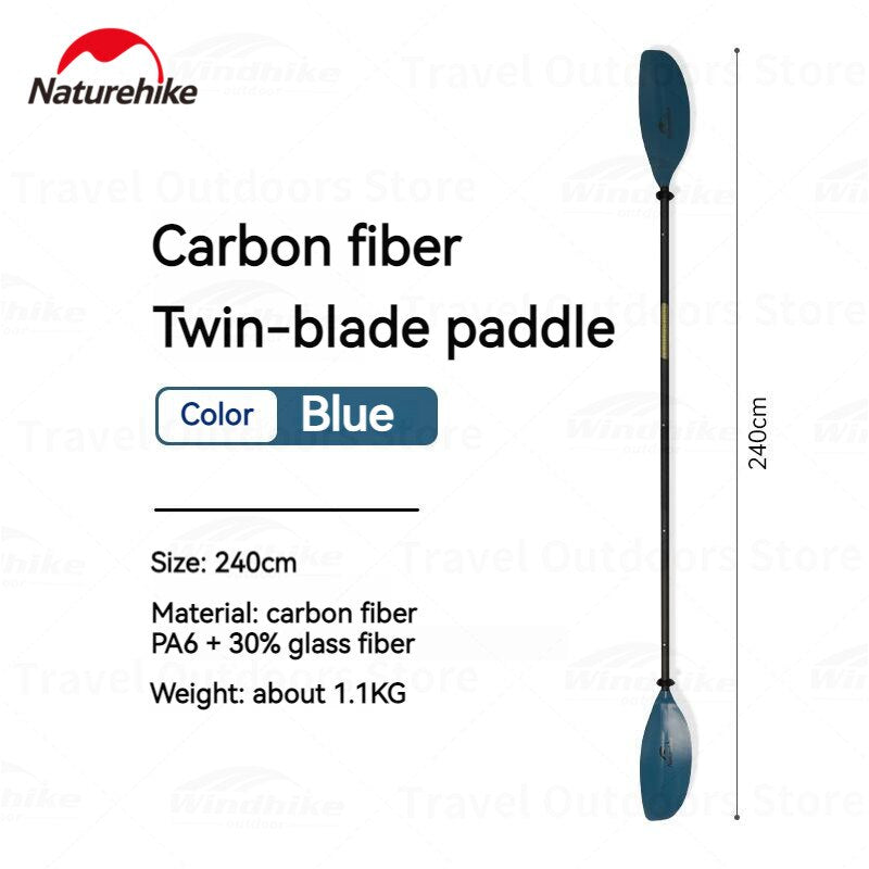 Naturehike 5-Section Carbon Fiber Paddle 240cm Only 1.1kg Ultralight Portable Kayak Canoe Heavy Duty Water Sports Surfing Board Double Blade Leaf Oar