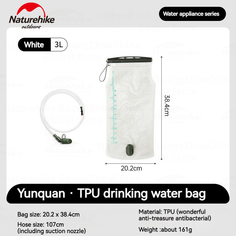 Naturehike TPU Sport Drinking Water Bag 1.5L 2L 3L Lightweight Large Capacity Foldable Running Hiking Climbing Cycling Off-Road Mountaineering Portable Water Bladder Hydration Pack Soft Water Storage Bag Original Nature Hike