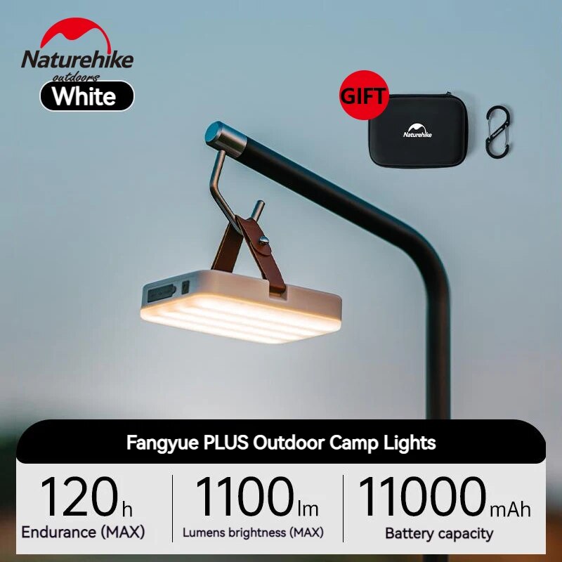 Naturehike MOONLIGHT PLUS High Power Camping Lamp Tent Lantern 11000mAh Battery LED Light 1100 Lumens 20W Flashlight USB Powerbank Waterproof IP54