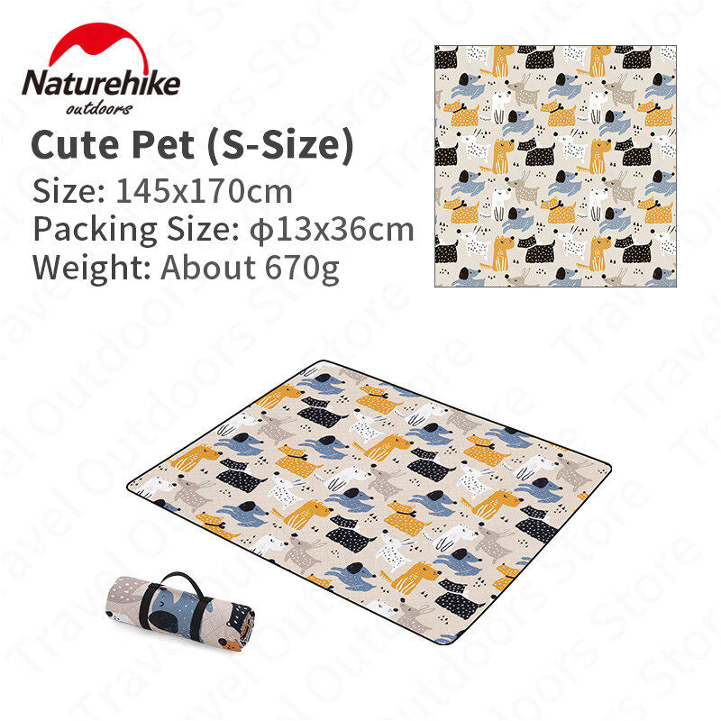 Naturehike Printed Picnic Mat Blanket Portable Waterproof Washable Double-Sided Outdoor Camping Comfortable Foam Pad Small Medium Large up to 210x240cm Nature Hike