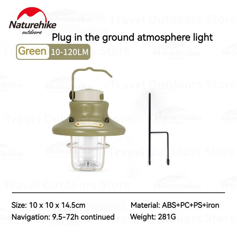 Naturehike Portable Tent Lamp Outdoor Ground Insert Light Night LED Lighting Tent Canopy Lantern Chandelier Atmosphere Caution Lamp 3 Mode Brightness