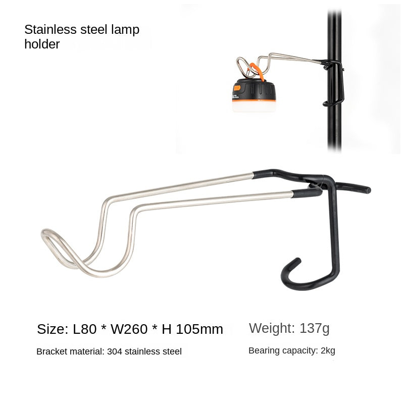 Mobi Garden Stainless Steel Outdoor Light Stand Portable Ultralight Lantern Lamp Hook Holder Pole Bracket Multifunctional Hanging Storage Rack Camping