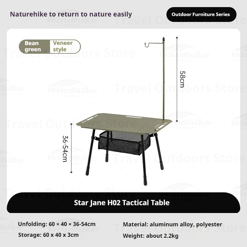 Naturehike STAR BASIC H02 IGT Table Portable Lightweight Foldable Multipurpose Tactical Table Height Adjustable Desk Aluminum Alloy Outdoor Camping Picnic