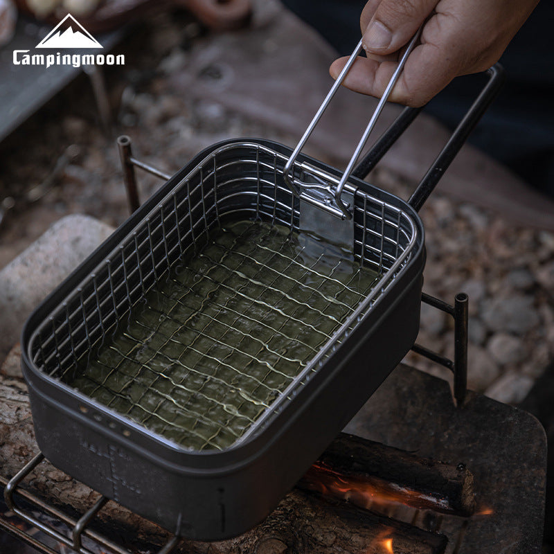 Campingmoon S-1218 Stainless Steel Frying Basket Portable Lightweight Mesh Strainer Deep Fryer For Lunchbox Outdoor Camping Cookware Accessories Add-on