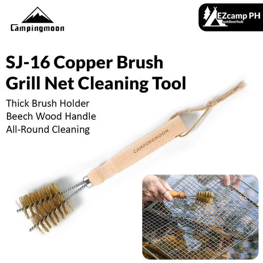 Campingmoon SJ-16 Copper Brush Grill Net Cleaning Tool Outdoor Camping Charcoal BBQ Grill Mesh Heavy Duty Cleaner Camping Moon