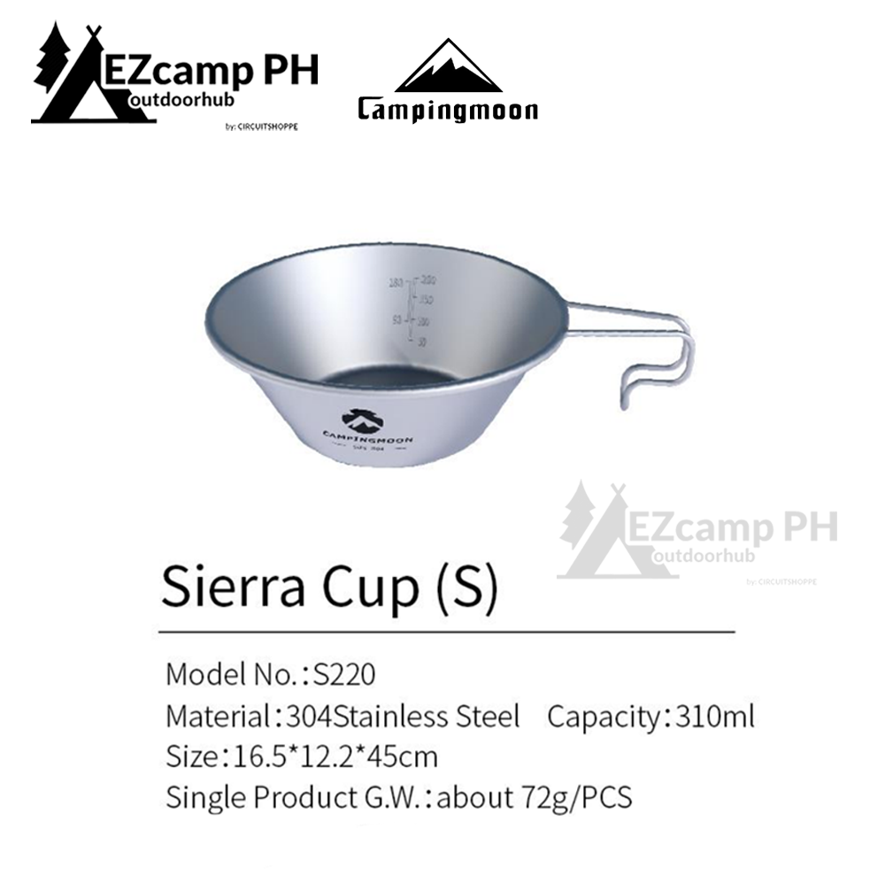 CAMPINGMOON Multi-Function Sierra Bowl Stainless Steel Hanging Cup Tableware Cookware Utensil 310/450ml Outdoor Camping Ultralight Kitchen Cooking