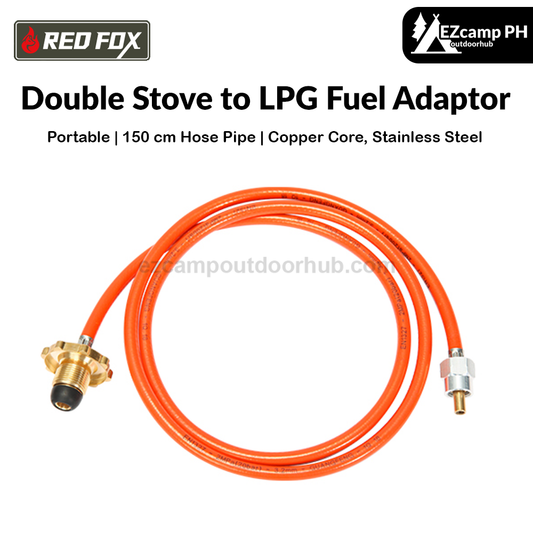 Redfox Double Stove to LPG Fuel Adaptor Portable 150cm Hose Pipe Gas Connector Adapter For Camping Dual Stove to Gasul Converter