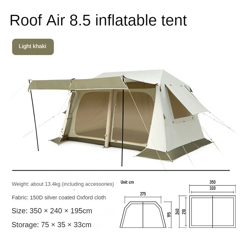 Naturehike Ridge VILLAGE 8.5 AIR Inflatable Tent for 3 to 4 Person Outdoor Camping Portable Rain and Sun Protection Tent Waterproof Windproof Camp Shelter Nature Hike VILLAGE 8.5