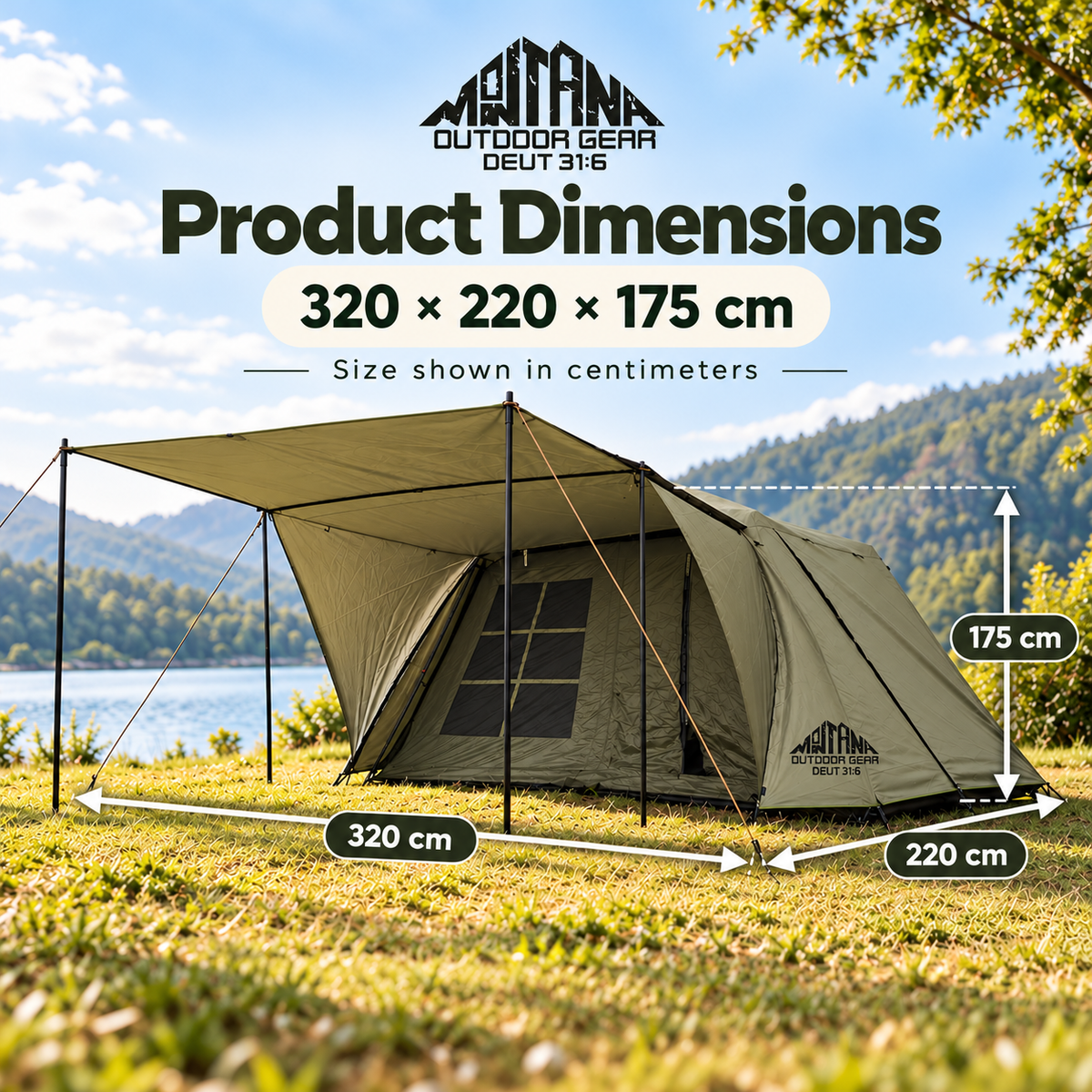 Montana OHEL 6.0 Automatic Tent Complete Set 4-6 Person Fast Waterproof Silver Coated Sunscreen