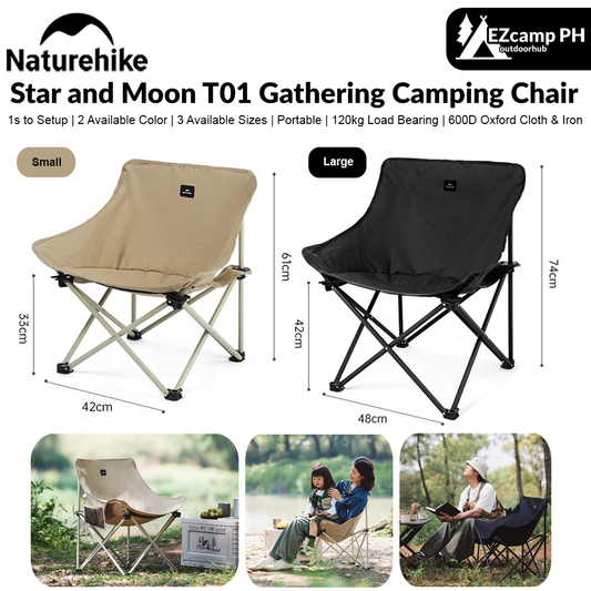 Naturehike Star and Moon T01 Gathering Camping Chair Portable X-Shaped Folding Leisure Relax Lazy Chair With Armrest Lounge Fishing Tourist Garde