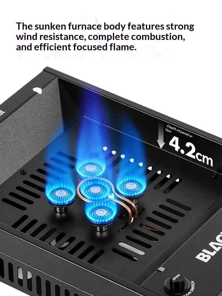 BLACKDOG EARTH CORE Gas Furnace Portable IGT Modular Stainless Steel Camping Stove With Precise Flame Control Outdoor Cooking Kitchenware
