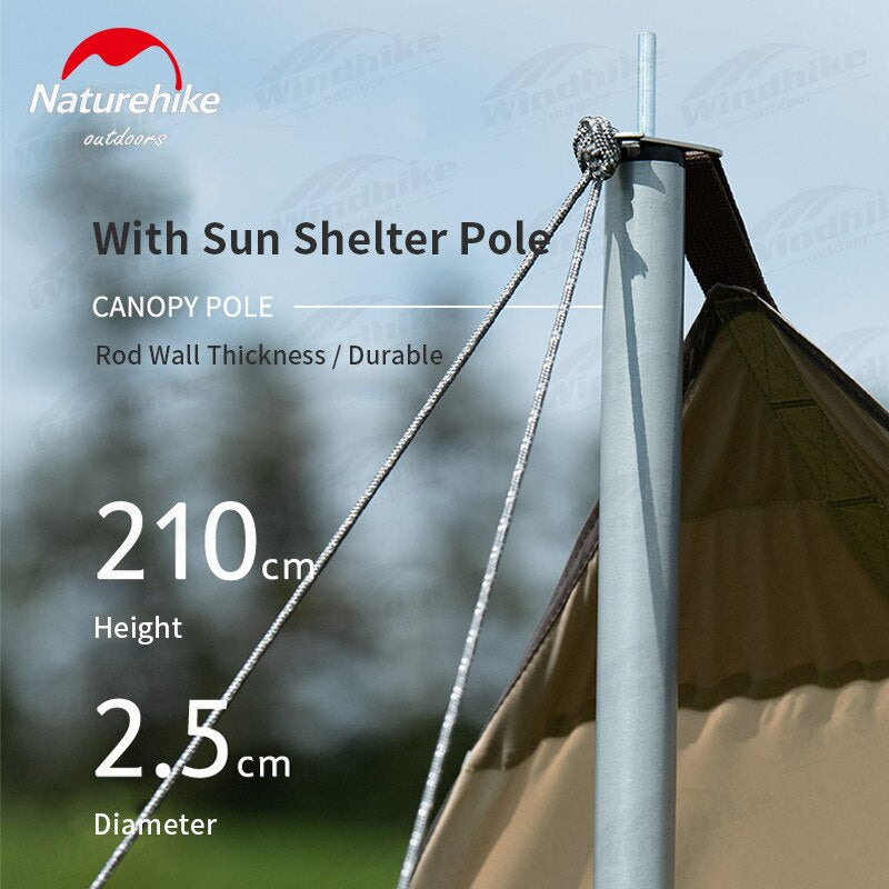 [Pre-Order] Naturehike GIRDER Series Shelter Awning Canopy Tarp Tent in Classic Silver Coated and Double Sided Black Vinyl Glue + Silver Coating SMALL HEX LARGE Size Waterproof Windproof UPF50+ UV Sun Shade Portable Outdoor Camping Tarp with 2 Poles