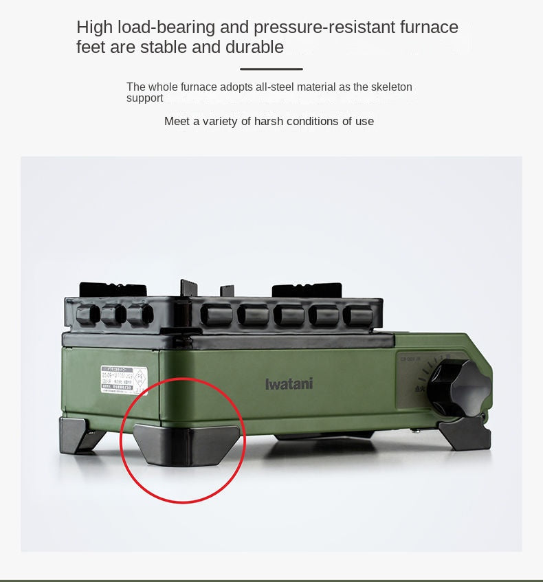Iwatani Tough Maru Jr. Outdoor Stove Portable Butane Canister Cassette Stove With Double Integrated Windshield And Storage Case Made in Japan Jr Junior