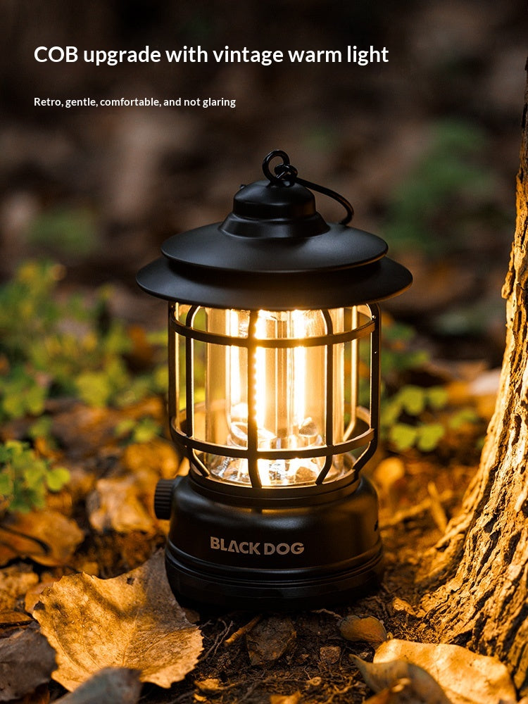 Blackdog CANDLELIGHT Retro Camping Lamp Black LED Light Ambient Lantern USB Charging 1800mAh Battery Long Life Lamp IP44 Waterproof Tent Outdoor