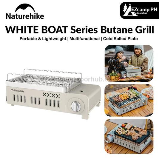 Naturehike WHITE BOAT Series Butane Grill Portable Multifunctional Stove Canister 2.2Kw Fire Power Magnetic Safety Valve Fuel Tank Cassette BBQ Burner