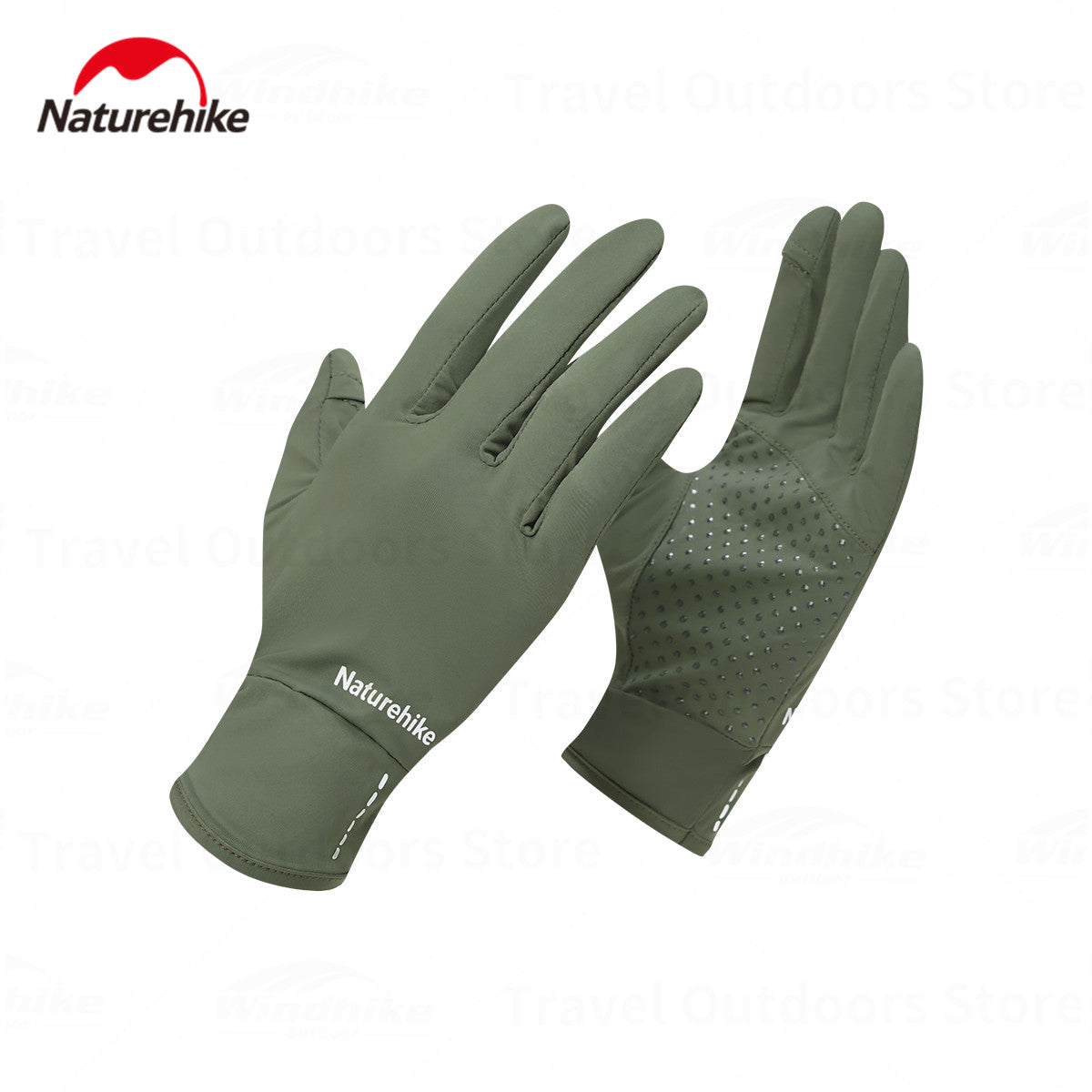 Naturehike Summer Sunscreen Gloves Dew Finger Touch Screen Lightweight Sun Protection Hiking Camping Outdoor Driving Cycling Cool Gloves Non-slip Breathable Men Women UPF50+ Original Nature Hike