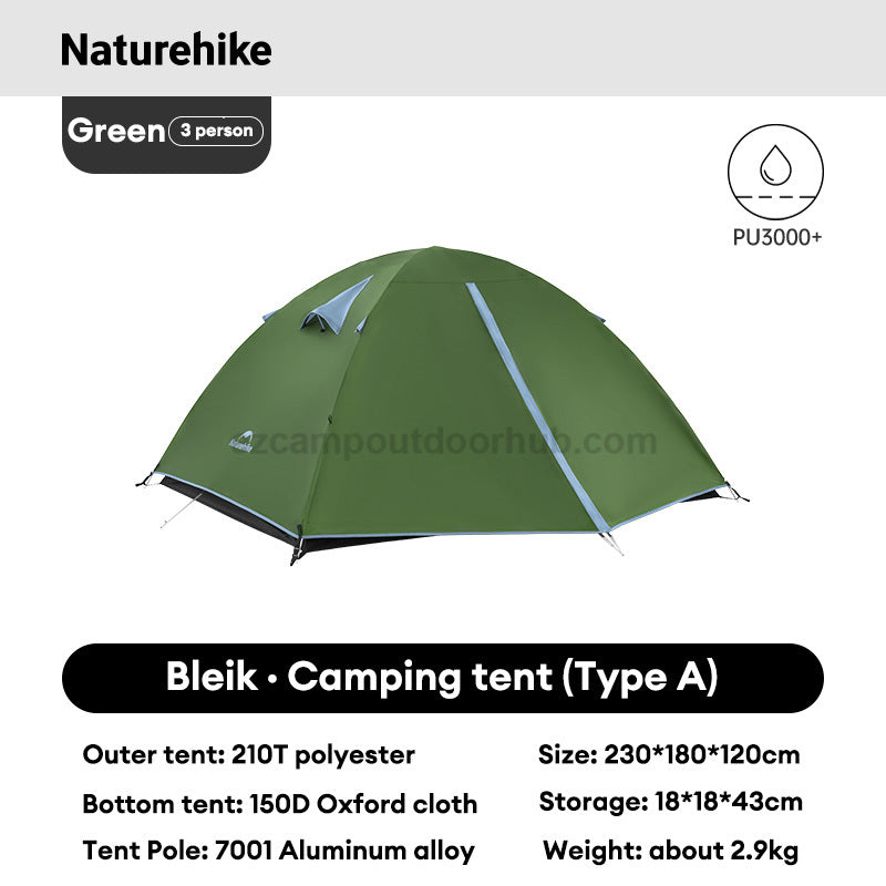 Naturehike BLEIK Series Tent 2-3 Persons Ultralight Double Awning Tent Breathable P-Series Gen 2 Crossbar Structure Design Outdoor Camping Hiking