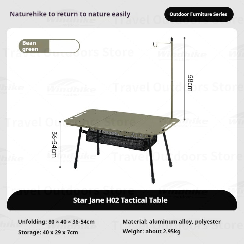 Naturehike STAR BASIC H02 IGT Table Portable Lightweight Foldable Multipurpose Tactical Table Height Adjustable Desk Aluminum Alloy Outdoor Camping Picnic