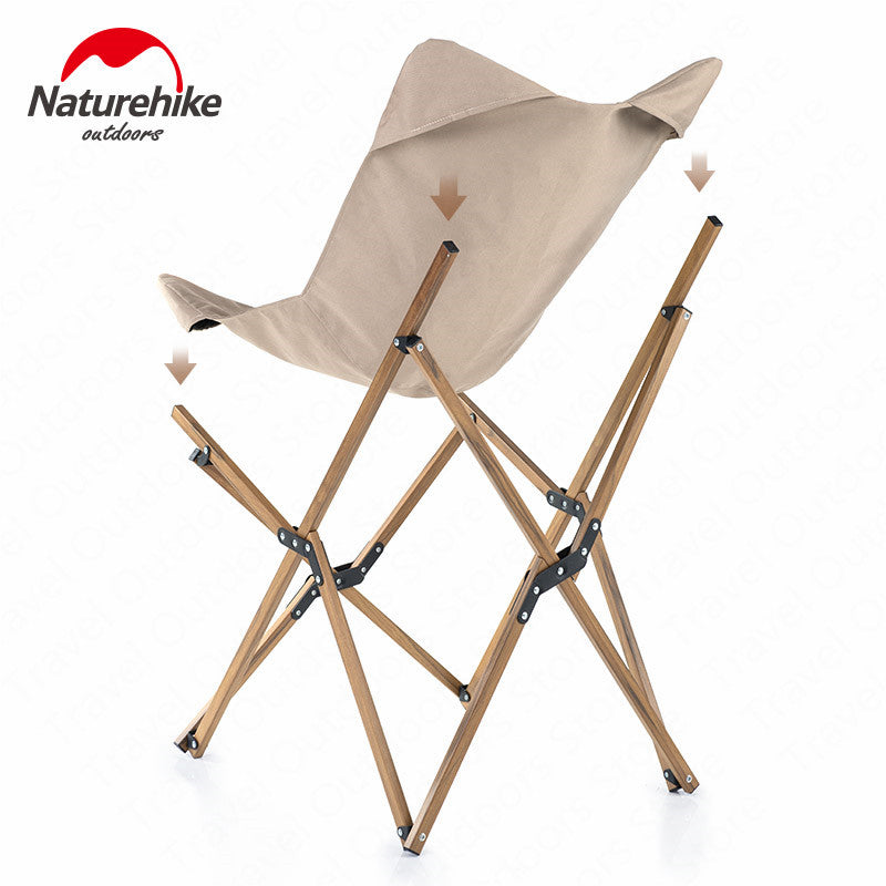 Naturehike Outdoor Folding Chair Portable Lightweight Wooden Chair Wear-resistant Light Wood Break Chair For Office Camping Beach Fishing Travel Seat