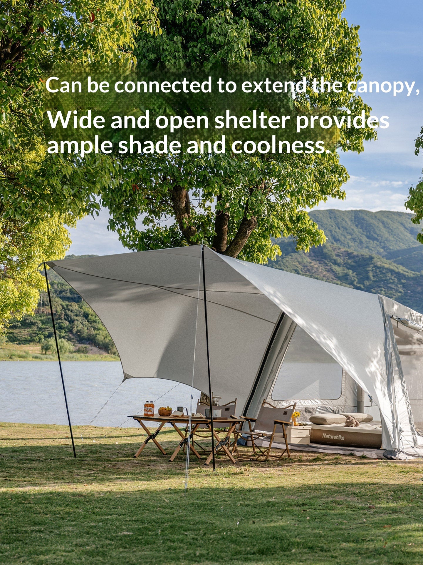 Naturehike AIR FL 6.0 / 3.0 Air Inflatable Tent 2-4 Persons Fast Build Modular Multiple Setting PVC Air Poles Waterproof Sunscreen Outdoor Camping