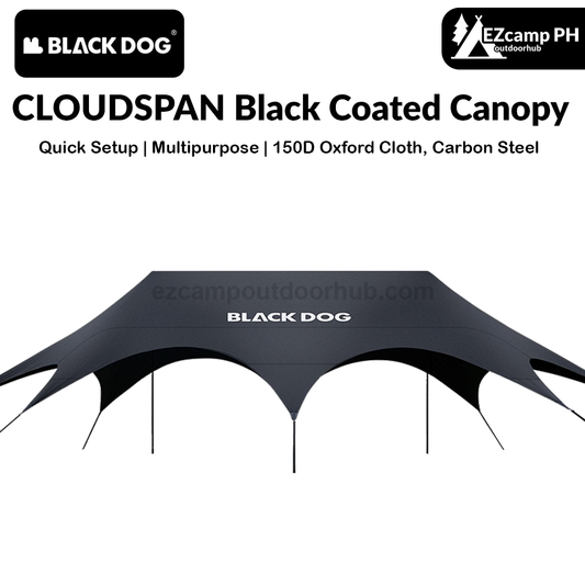 BLACKDOG CLOUDSPAN Black Coated Canopy Portable Multipurpose 26㎡/60㎡ Quick Setup Awning Arched Design Large Sunshade Sun Shelters Tent UPF21000 Waterproof Camping Party Travel