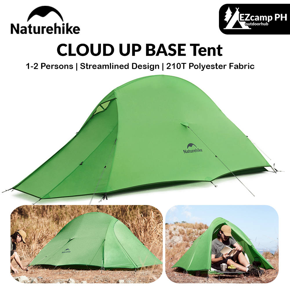 Naturehike Cloud Up Base Tent Portable Ultralight Double Layer 1-2 Person Sun Shelter Backpacking Tent Waterproof Windproof 210T Nylon Camping Outdoor Hiking Trekking Heavy Duty Original Nature Hike