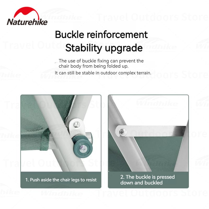 Naturehike Outdoor Fishing Leisure Chair TO04 Portable Camping Folding Chair Ultralight Aluminum Tube Square Chair