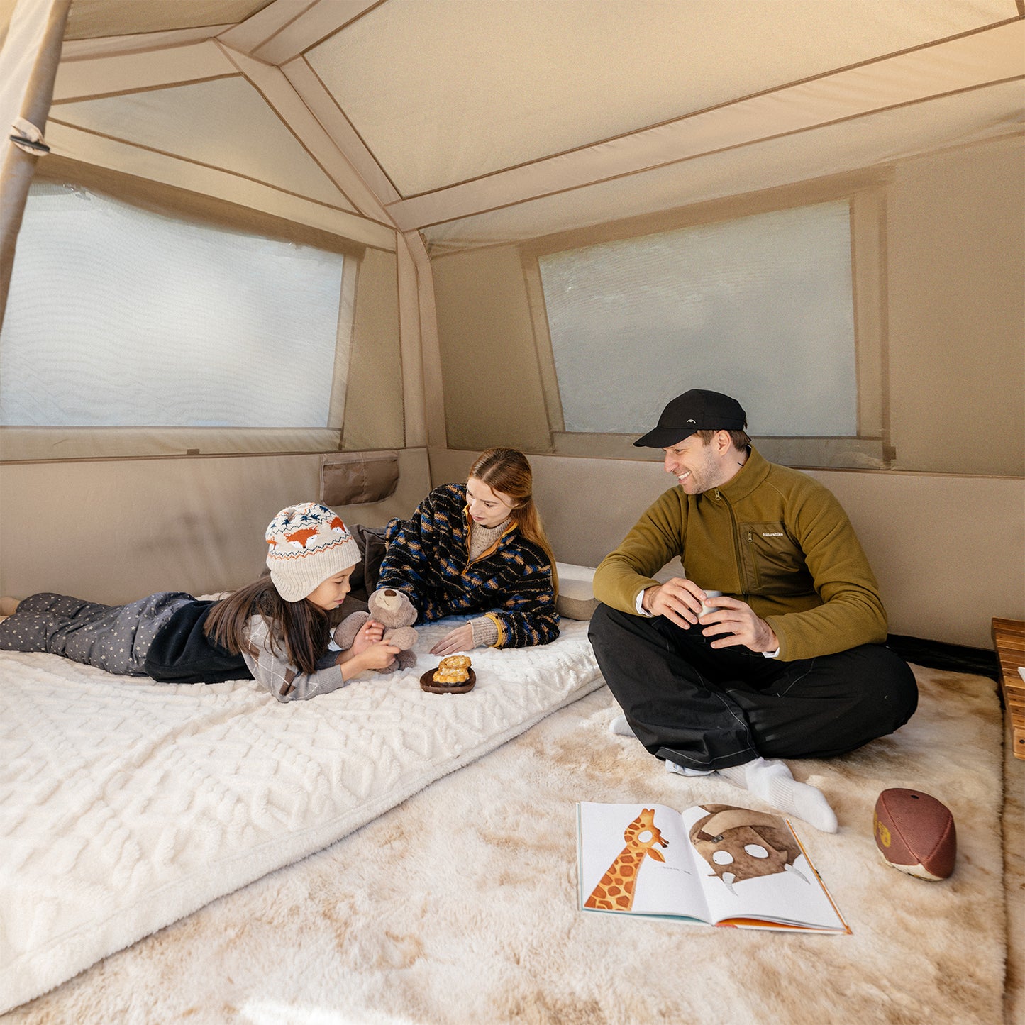 Naturehike VILLAGE 6 LITE Automatic Tent Fast Cabin Style Tent 4 Person One-Piece Setup Ridge 2.0 9m² Total Use Space 360° Ventilation Outdoor