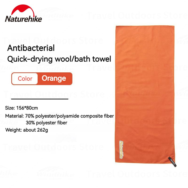 Naturehike Fast Dry Microfiber Bath Towel Camping Beach Travel Quick Drying Absorbent Antibacterial Hand Face Towel Polyester Ultralight Portable