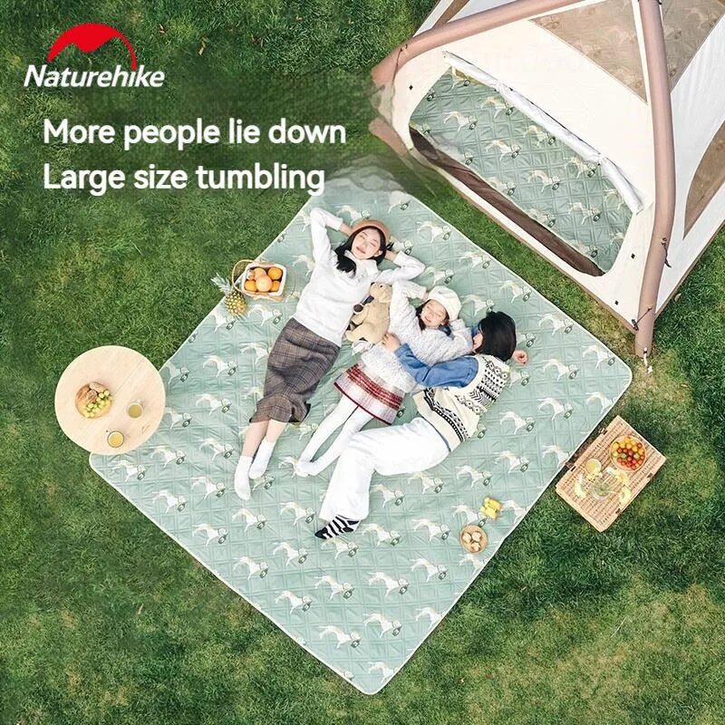 Naturehike HAPPY Series Ultrasonic Picnic Mat Camping Waterproof Moisture Proof 3-10 Persons Outdoor Beach Park Cushion Tent Sleeping Pad Eco-Friendly Cotton Blankets Nature Hike Village 6.0 13 Mat Add-on