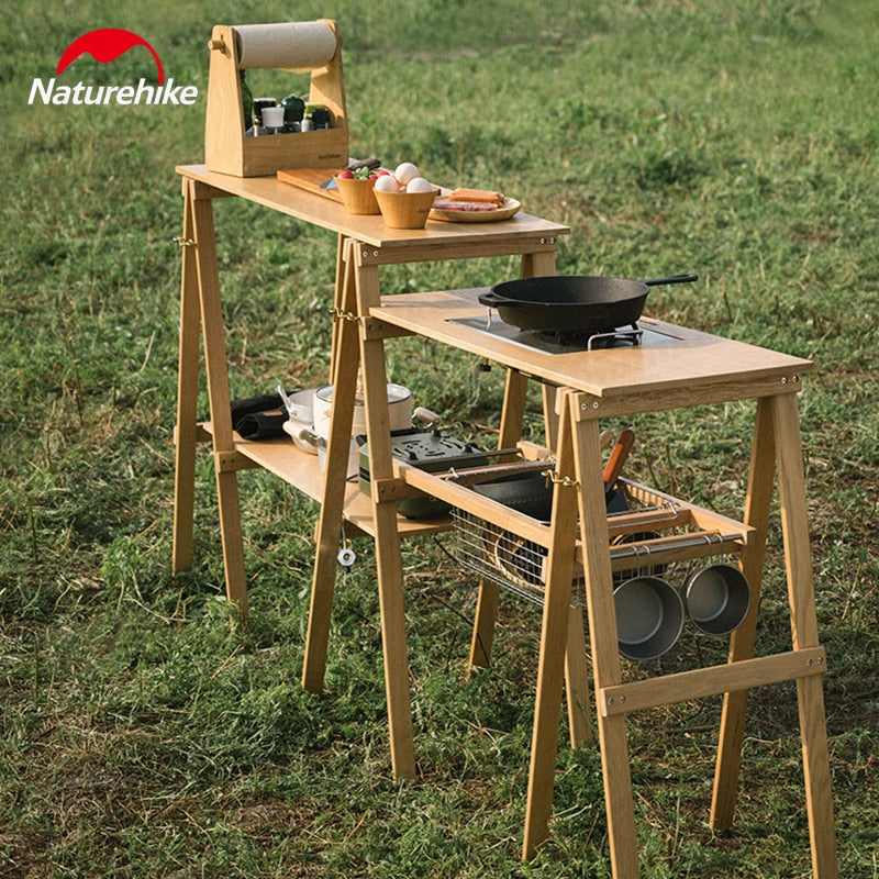 Naturehike Outdoor Kitchen Rack Cooking Table Portable Foldable