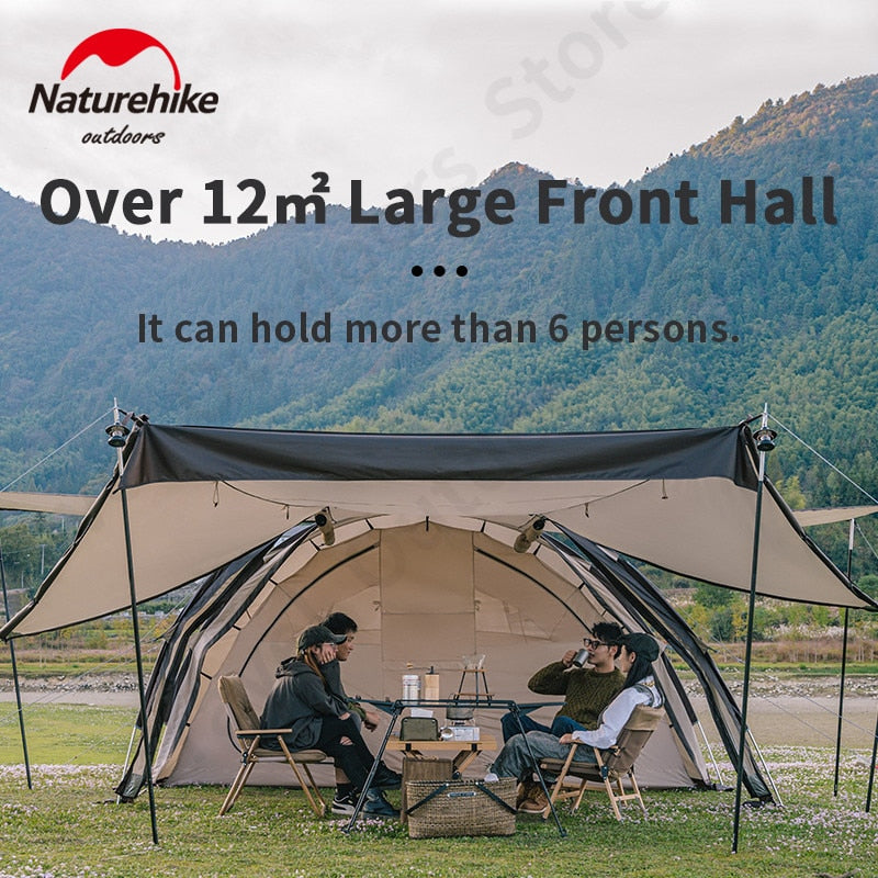 [Pre-Order] Naturehike CLOUD VESSEL 3 Rods Tunnel Type Camping Glamping Tent for 4 to 5 Person with Skirt Waterproof Windproof 12 sqm Large Space with Projector Screen Outdoor Portable Shelter Nature Hike